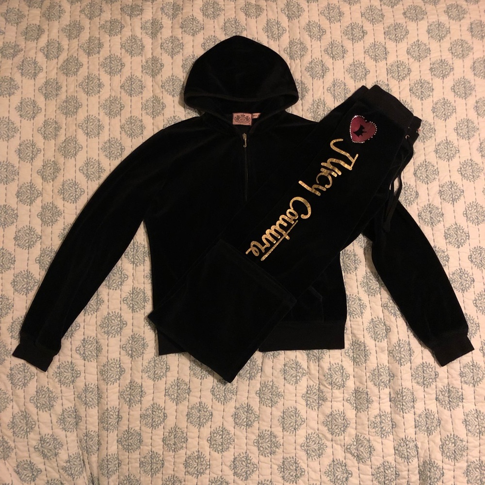 Juicy Couture black velour tracksuit